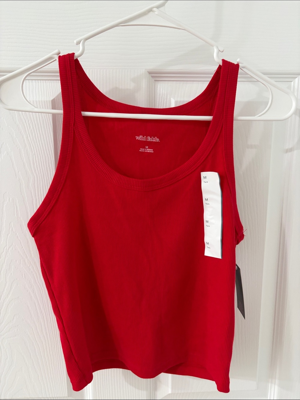 wild fable Bright Red Ribbed Scoop Tank Top - Women's